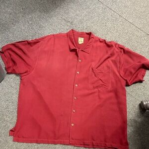 Vintage Tommy Bahama Men's Red Button Down Shirt